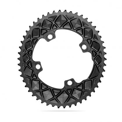 Absolute Black Oval Road Chainring - 110/4&5 Bolts FSA ABS (50T/52T/53T)-Black
