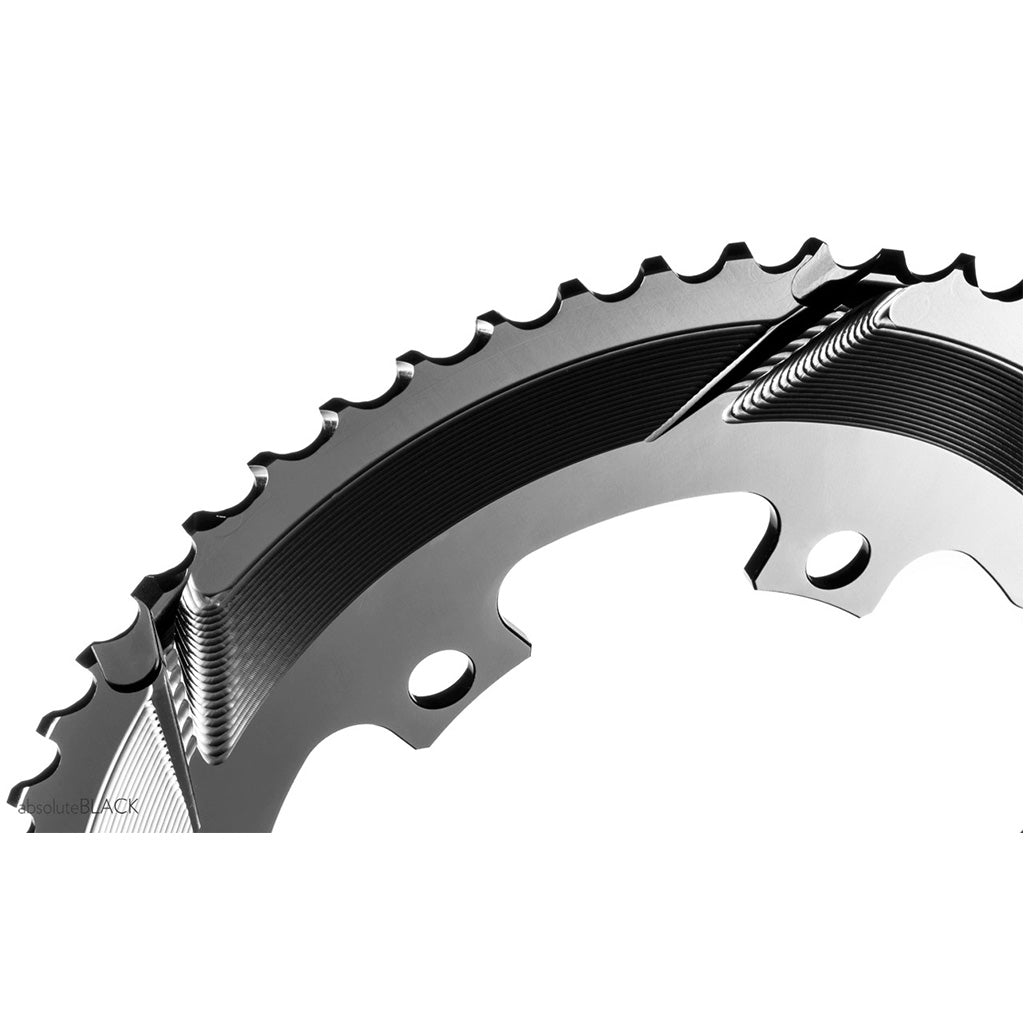 Absolute Black Oval Road Chainring - 110/4&5 Bolts FSA ABS (50T/52T/53T)-Black