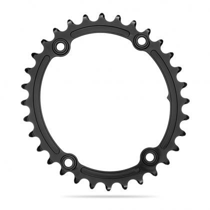Absolute Black Oval Road/Gravel Chainring - 2X 110/4 BCD (30T/32T)-Black
