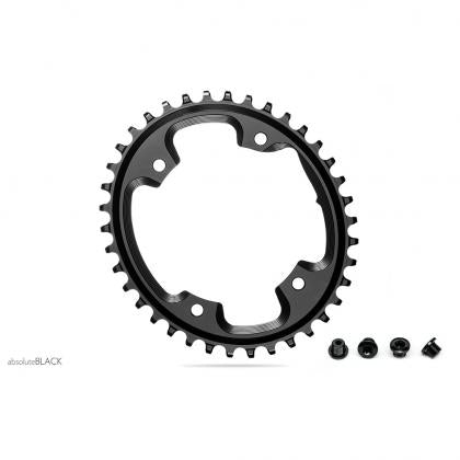 Absolute Black Oval CX/Gravel Chainring - 1X 110/4 Shimano 9100/8000 (38T/40T/42T)-Black