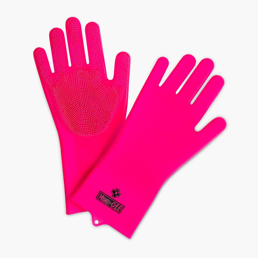 mucoff P gloves deep scrubber pink