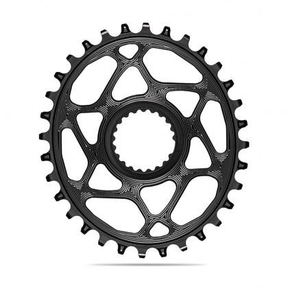 Absolute Black Oval MTB Chainring - 1X Shimano Direct Mount - HG+ 12 Speed-Black