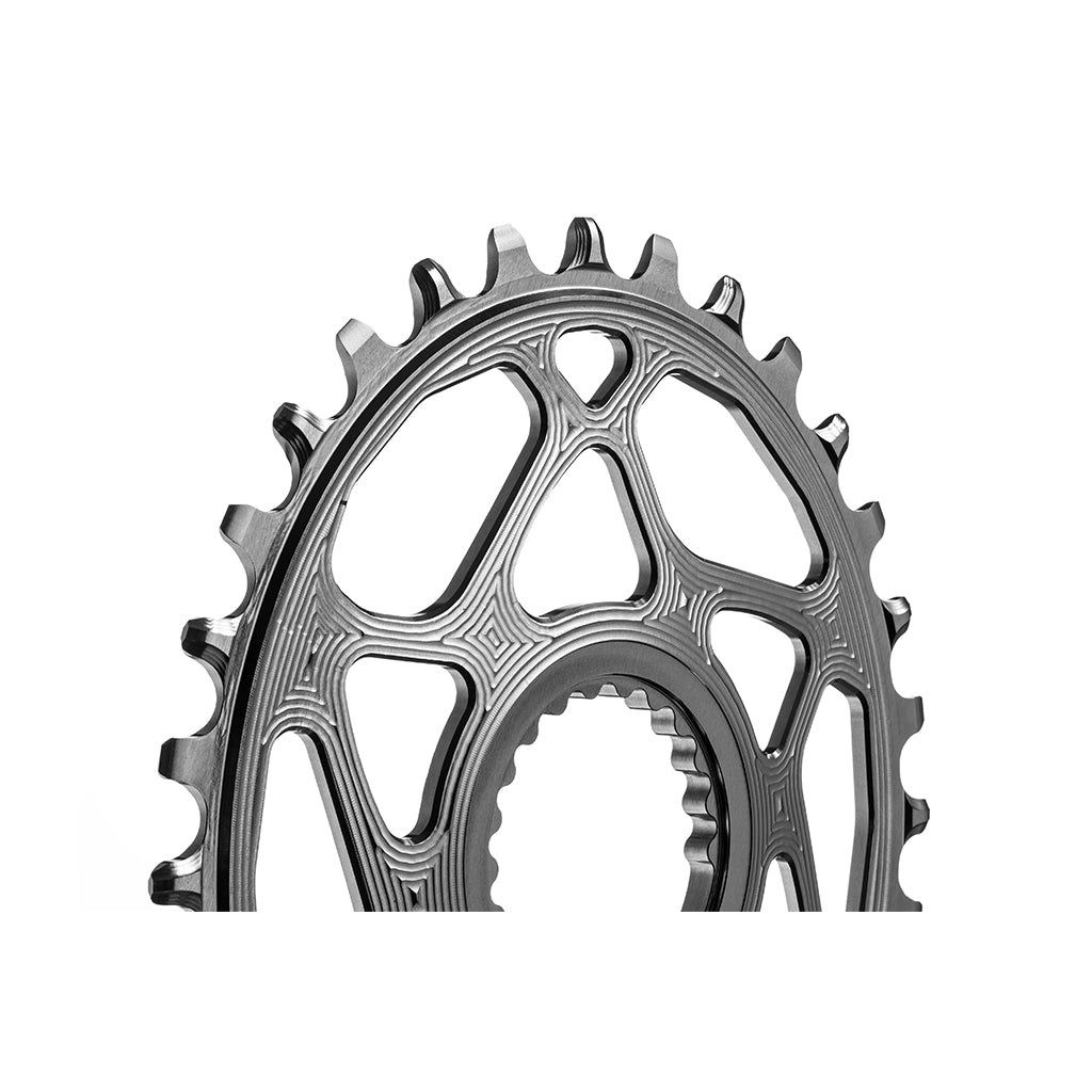 Absolute Black Oval MTB Chainring - 1X Shimano Direct Mount - HG+ 12 Speed-Black
