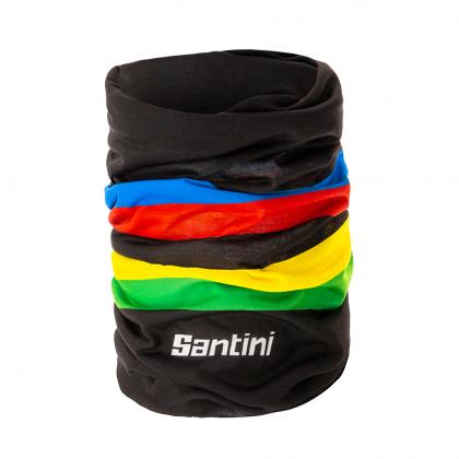 Santini UCI Official Rainbow Stripes Neck Warmer-Black