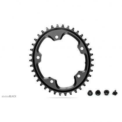 Absolute Black Oval CX/Gravel Chainring - 1X Shimano 110/5 BCD (38T/40T/42T)-Black