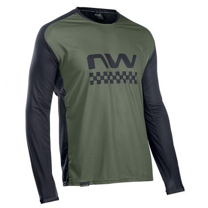 Northwave MTB Edge Long Sleeve Jersey-Green Forest/Black