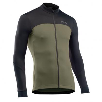 Northwave Force 2 Long Sleeve Jersey-Black/Forest Green