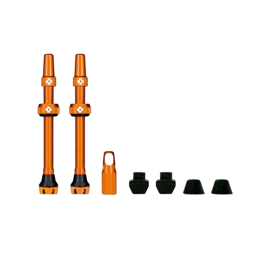 mucoff kit tubeless valves / 80mm / ORANGE V2 pack of 2 with extra cover