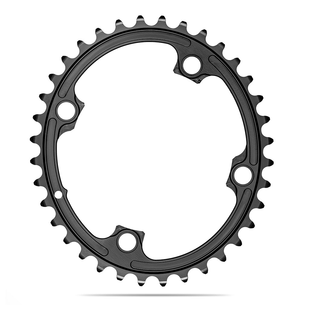 Absolute Black Oval Road Chainring - 110/4&5 Bolts FSA ABS (34T/36T/38T/39T)-Black