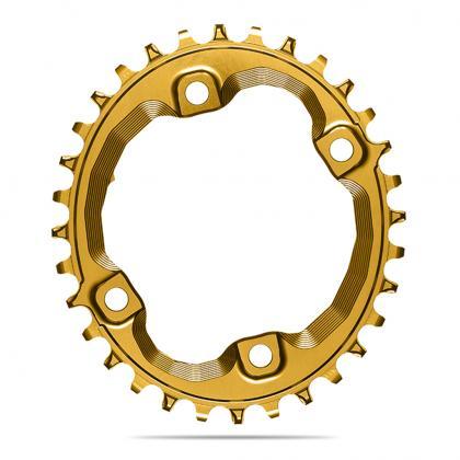 Absolute Black Oval MTB Chainring - 1X Shimano 96 BCD - XT M8000-Gold