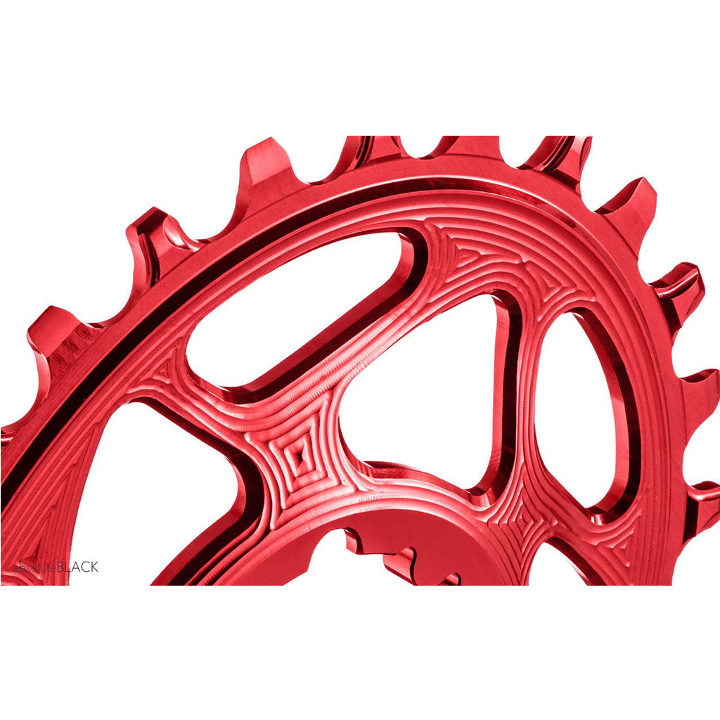 Absolute Black Oval MTB Chainring - 1X SRAM Direct Mount BOOST148 (3mm Offset)-Red