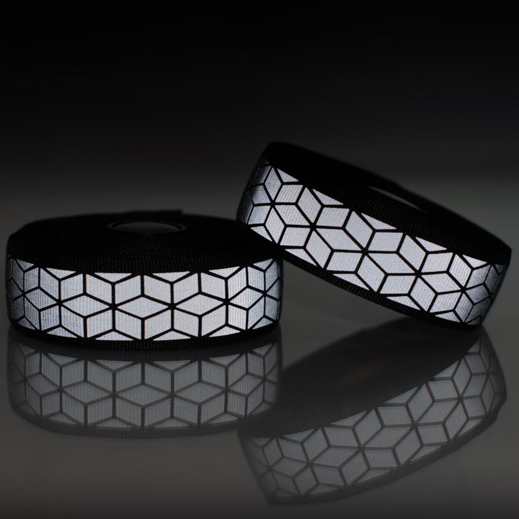 BTP Woven Bartape-Reflective Cube Black