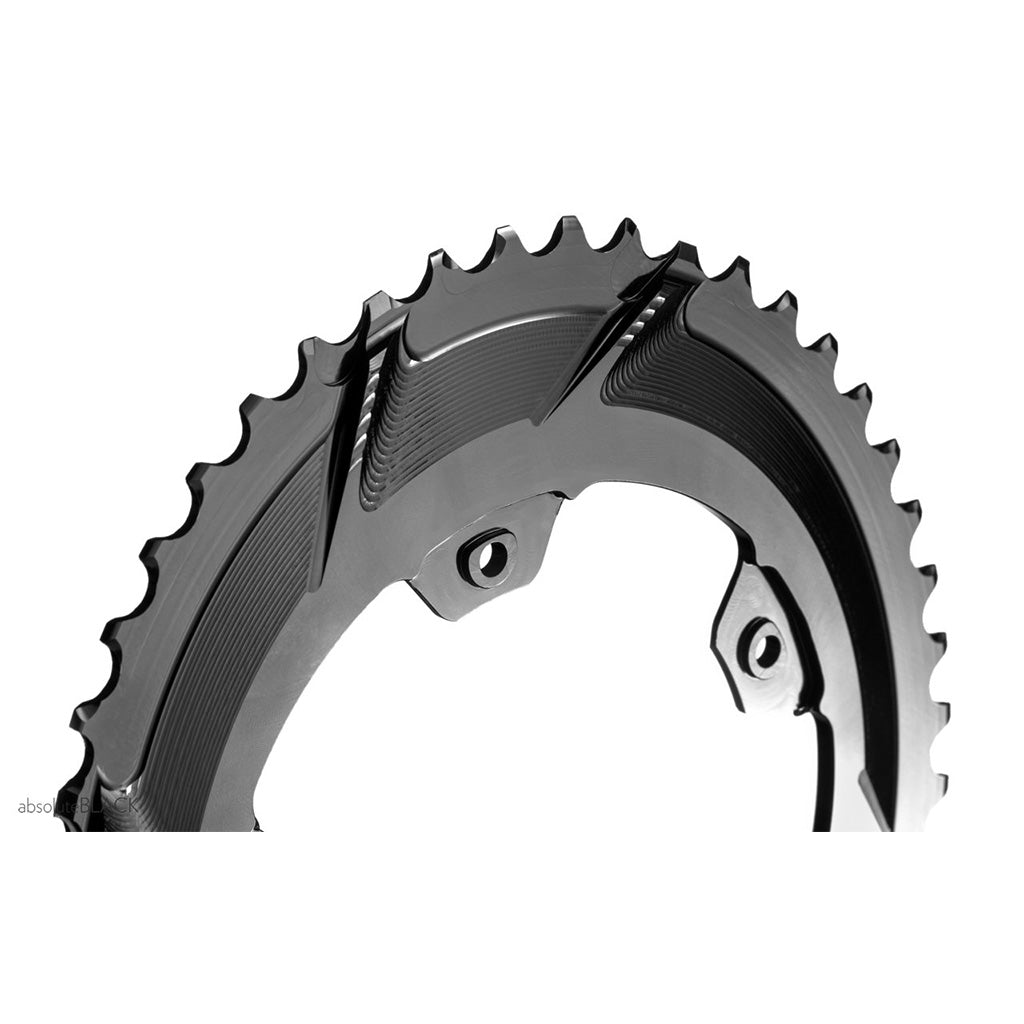 Absolute Black Oval Road/Gravel Chainring - 2X 110/5 BCD-Black