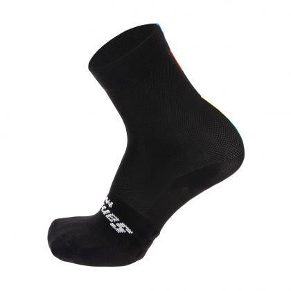 Santini UCI Official Rainbow Socks-Black