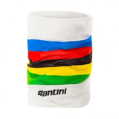 Santini UCI Official Rainbow Stripes Neck Warmer-White
