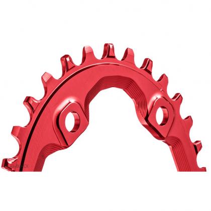 Absolute Black Oval MTB Chainring - 1X Shimano 96 BCD - XT M8000-Red
