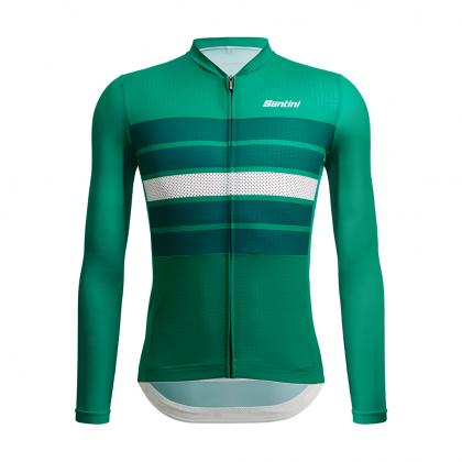 Santini Eco Sleek Bengal Long Sleeve Jersey-Green