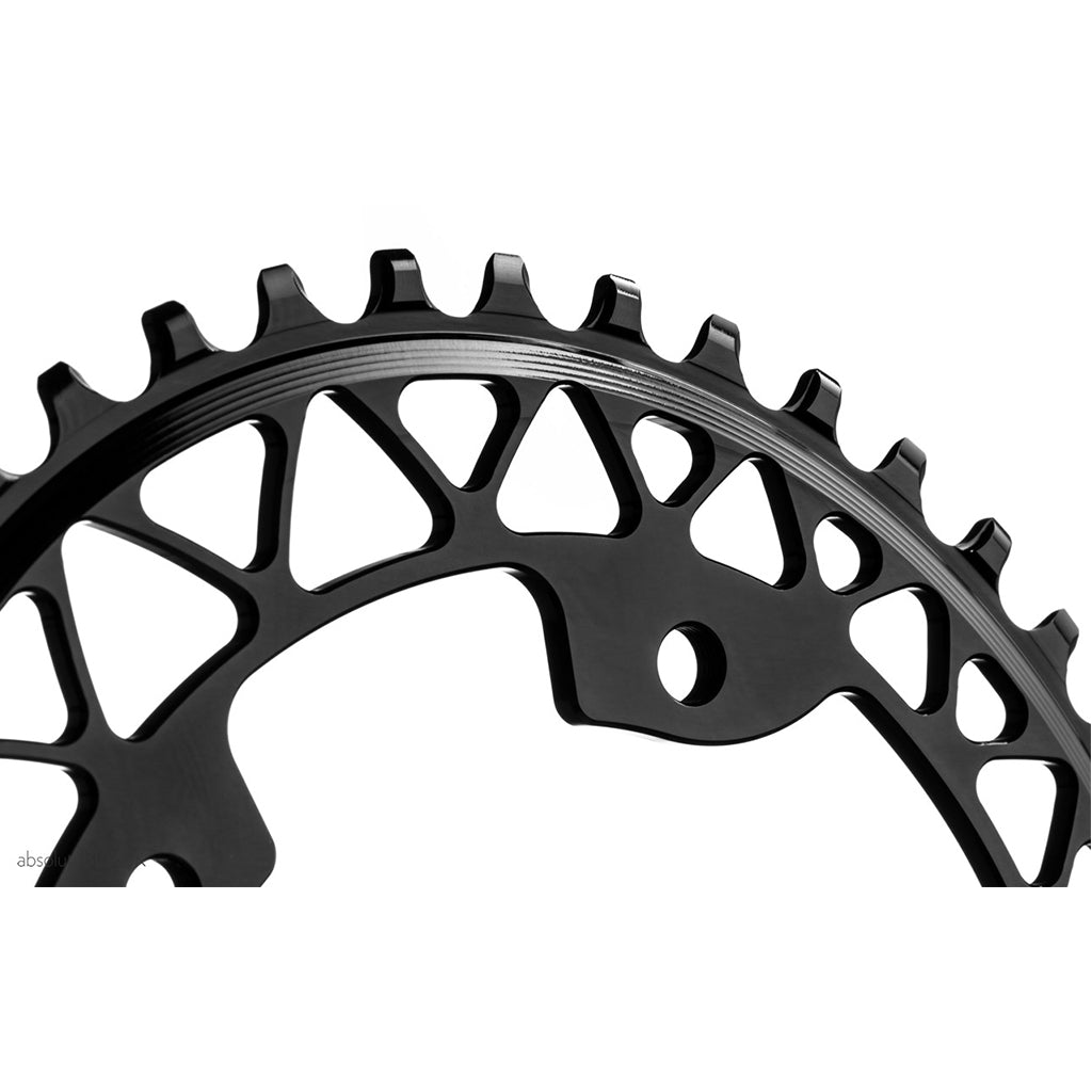 Absolute Black Oval Gravel Chainring - 1X 110/4 Shimano 9100/8000 (44T)-Black