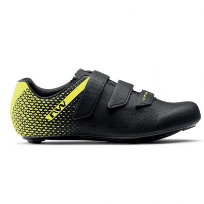 Northwave Core 2 Road Shoes-Black/Yellow Fluo