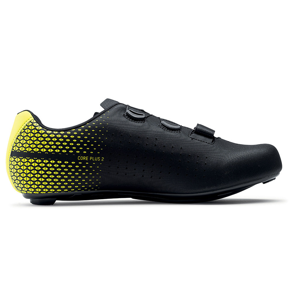 Northwave Core Plus 2 Road Shoes-Black/Yellow Fluo