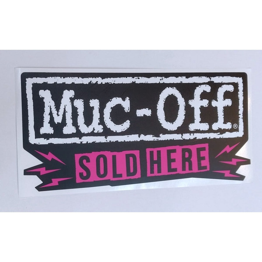 mucoff M Muc-Off SOLD HERE window sticker