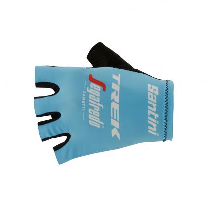 Santini Trek-Segafredo Gloves-Light Blue
