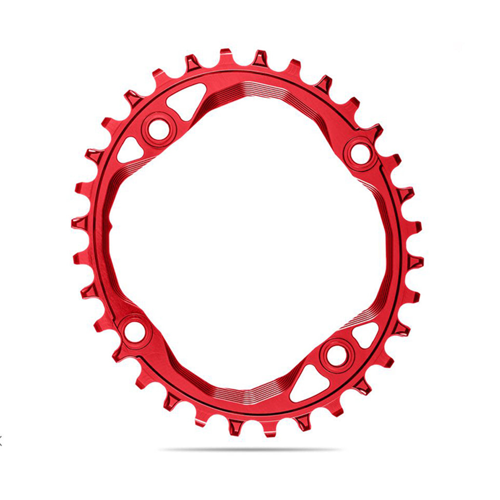 Absolute Black Oval MTB Chainring - 1X Shimano 104 BCD N/W (30T)-Red