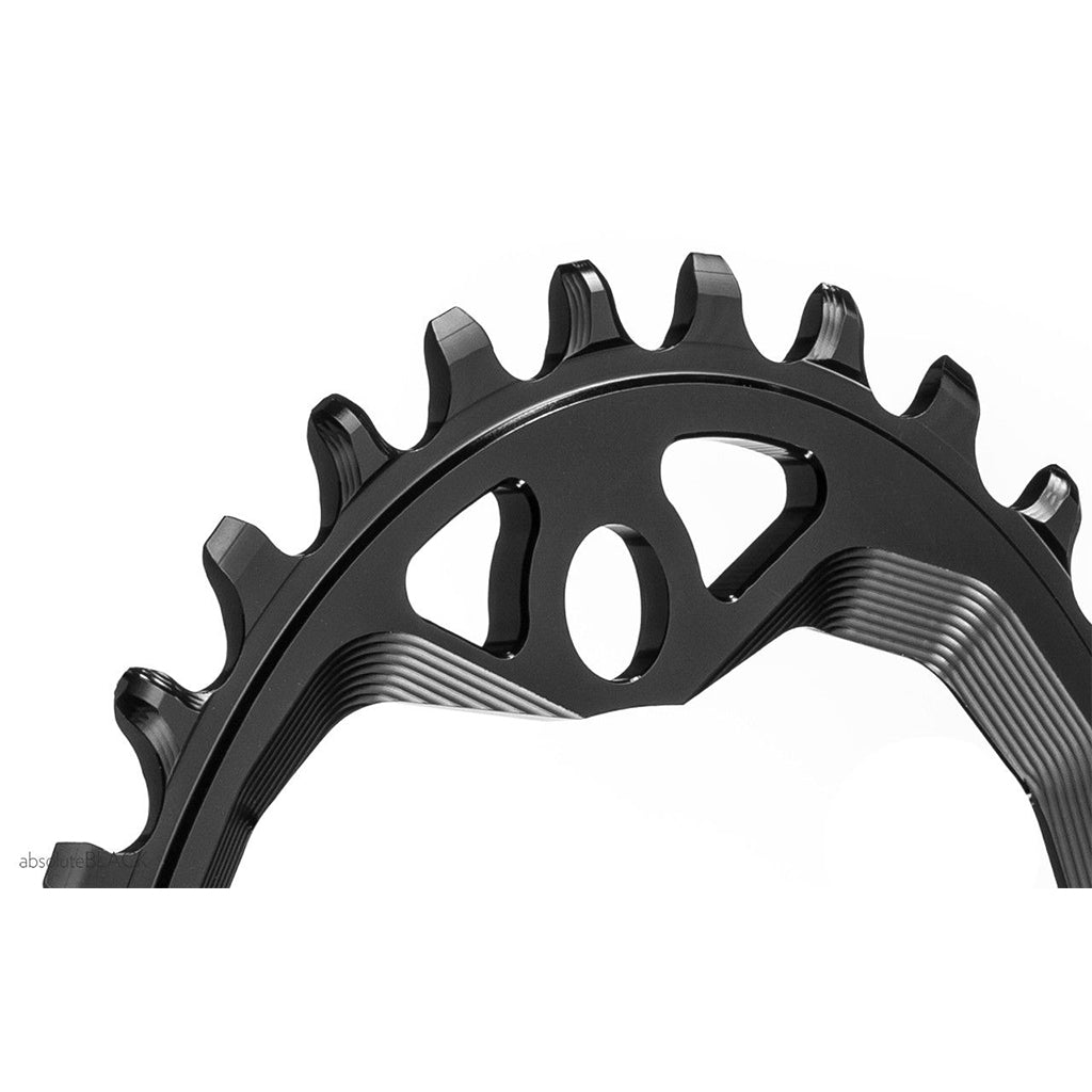Absolute Black Oval MTB Chainring - 1X Shimano 104 BCD - HG+ 12 Speed-Black