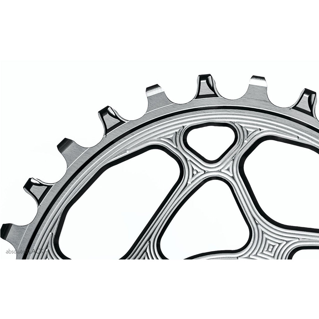 Absolute Black Oval MTB Chainring - 1X SRAM Direct Mount BOOST148 (3mm Offset)-Titanium