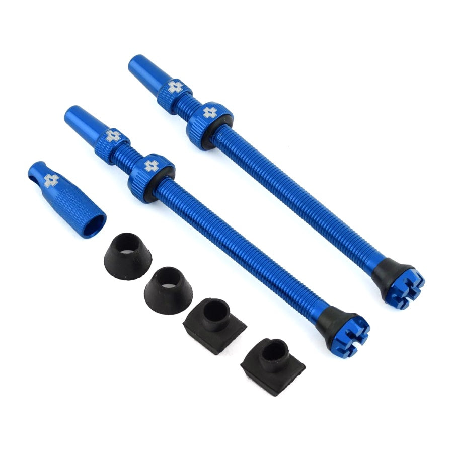 mucoff kit tubeless valves / 80mm / BLUE V2 pack of 2 with extra cover
