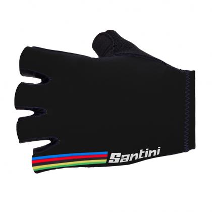 Santini UCI Official Rainbow Gloves-Black