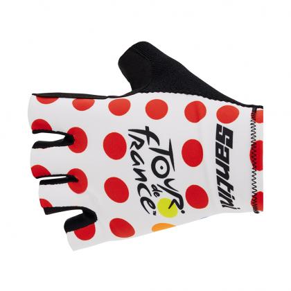 Santini Tour De France KOM Leader Gloves-Polka Dots